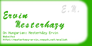 ervin mesterhazy business card